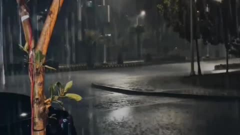 Rain night view