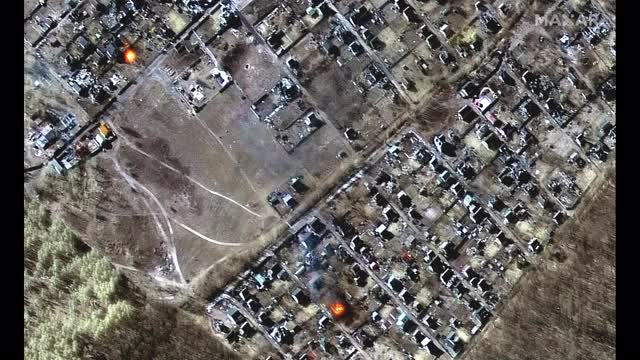 Satellite captures burning facilities in Kiev as Russian military offensive continues