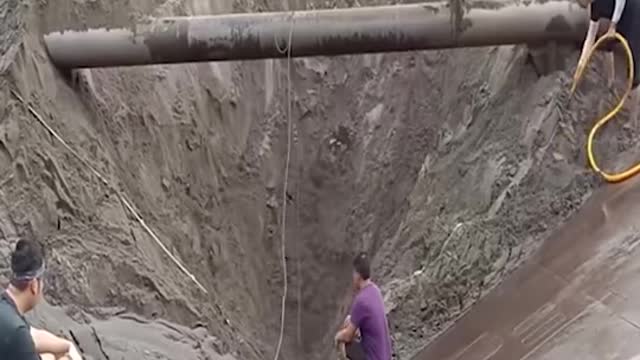 Unblocking the road so they can transport sand