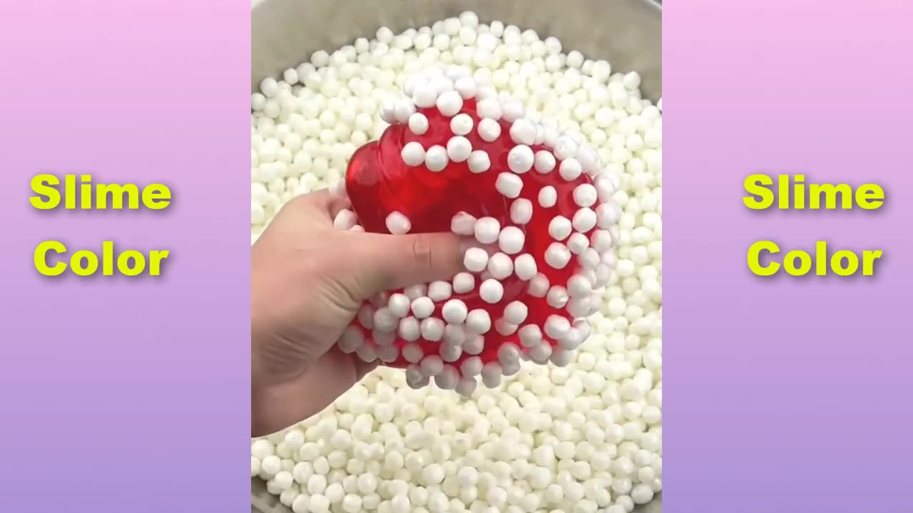 Most satisfying slime mixing with glitter ✨ and beads and colour