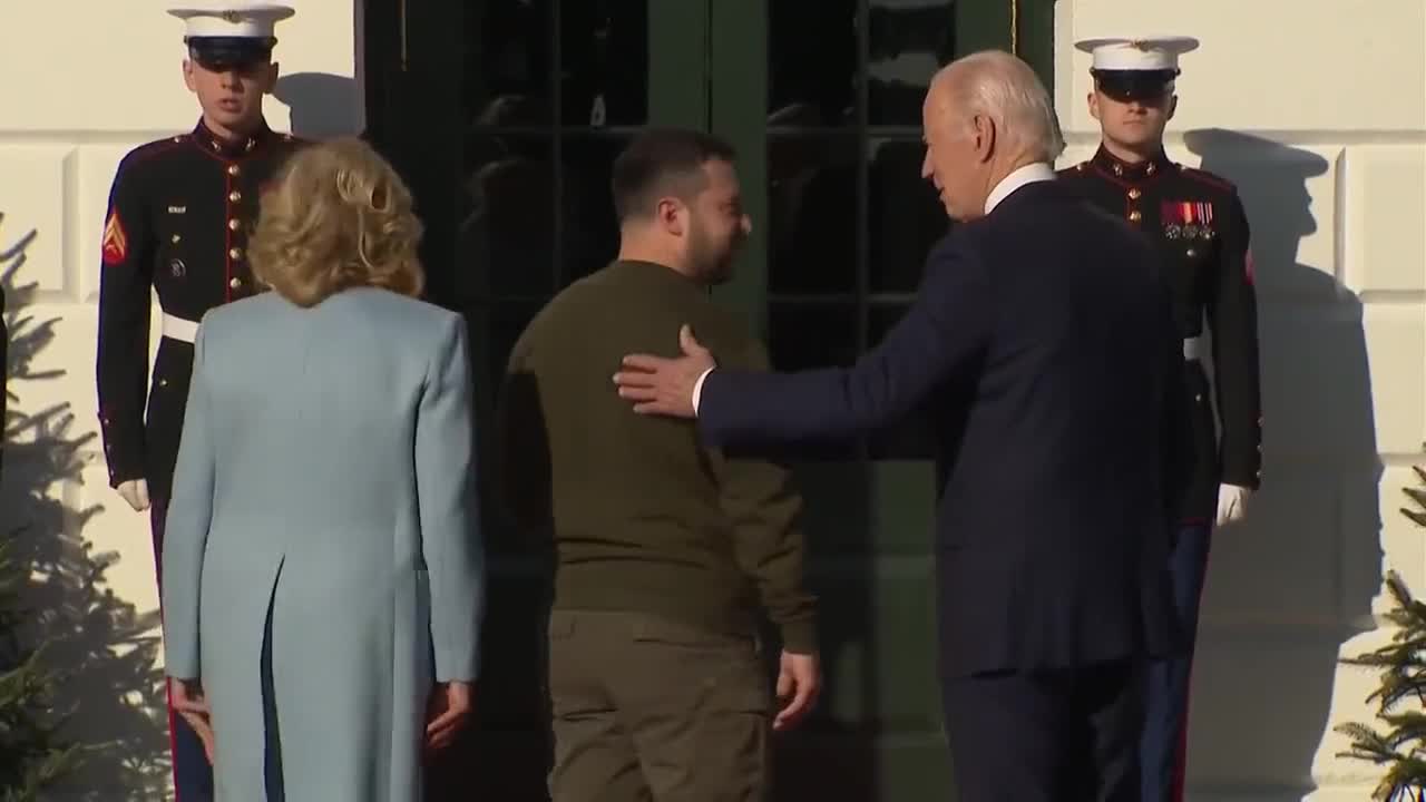 Bumbling Biden Greets Zelensky In AWKWARD Arrival To The White House