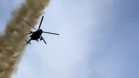 Ukrainian Helicopters Launching Rockets Directly Above