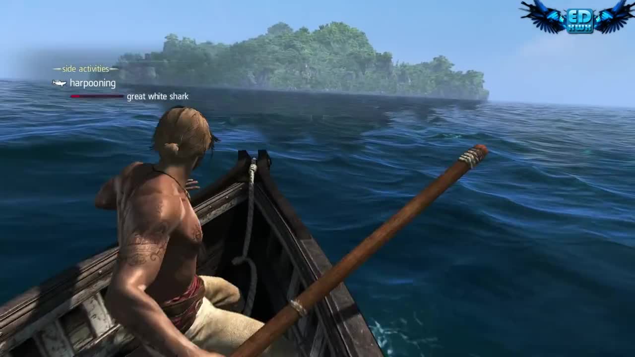 Assassin's Creed 4 All Harpooning Activities & The White Whale ( Moby Dick )