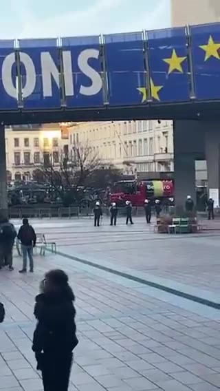 video was taped from the windows of European Parliament in Brussels. people have had it