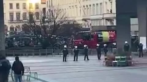 video was taped from the windows of European Parliament in Brussels. people have had it