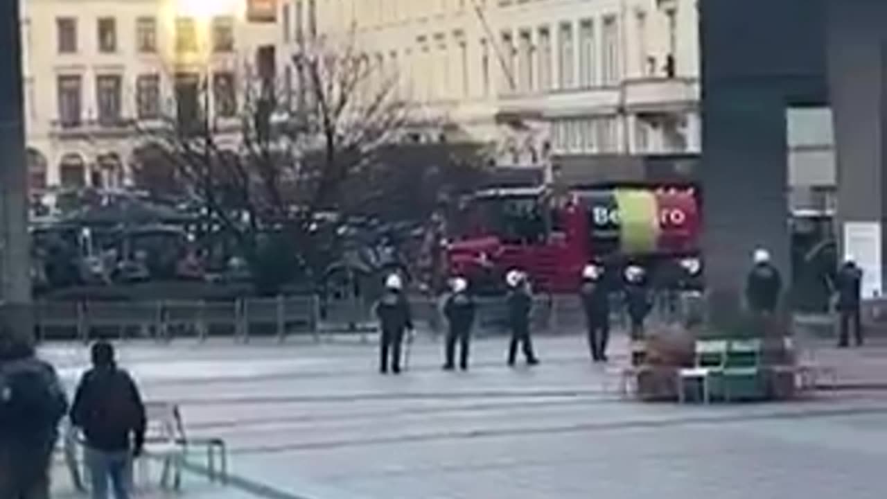 video was taped from the windows of European Parliament in Brussels. people have had it