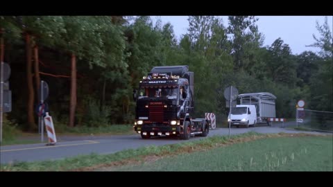 Trucks Leaving A Truck Show