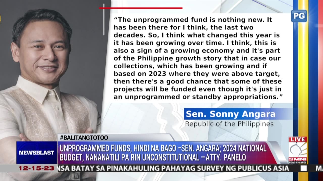 Unprogrammed funds, hindi na bago —Sen. Angara