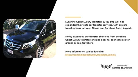 Noosa To Sunshine Airport Luxury Transfers For Solo Travellers Or Groups Expanded