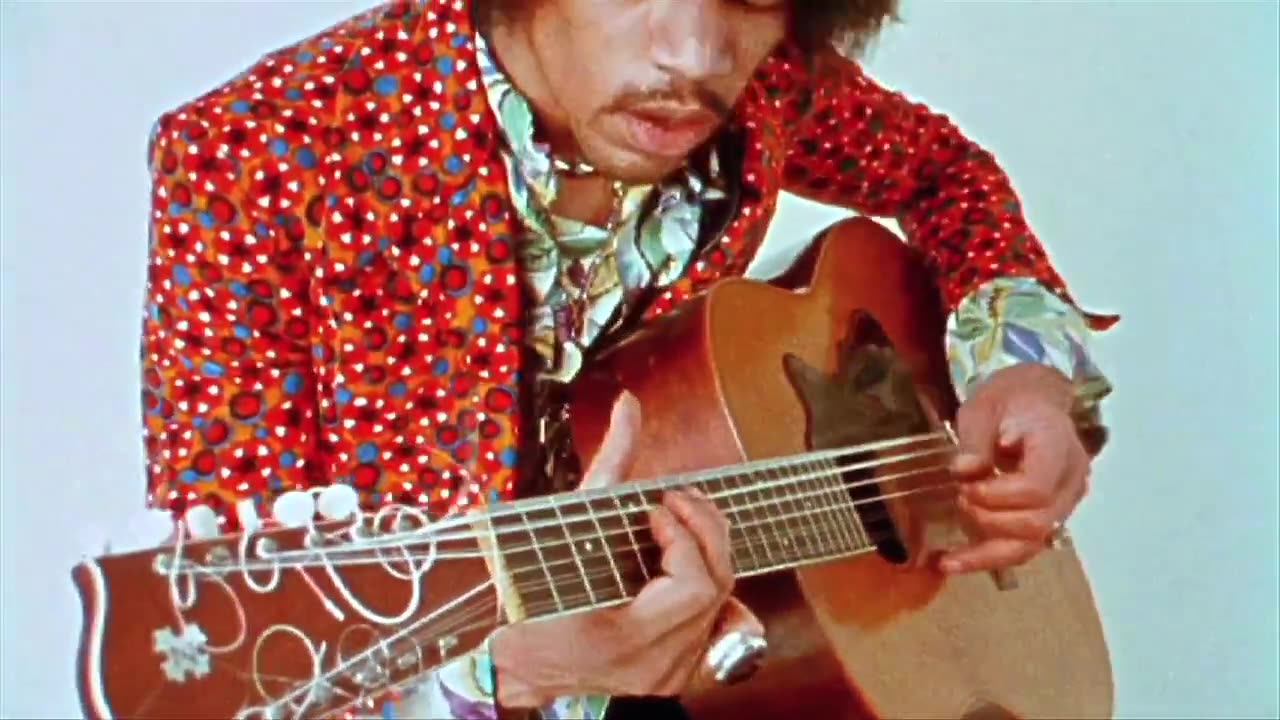 Jimi Hendrix on 12-string guitar - in a TV studio