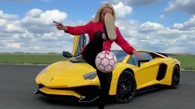 Freestyle Football World Champion Shows Off Tricks With Expensive Car