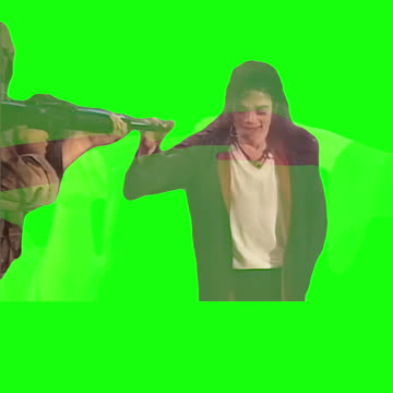 Michael Jackson Lowering a Gun | Green Screen