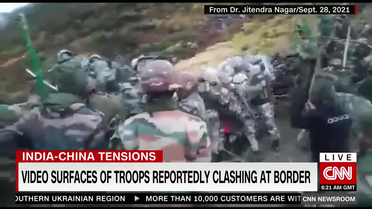 Newly surfaced video shows clash between Indian and Chinese troops