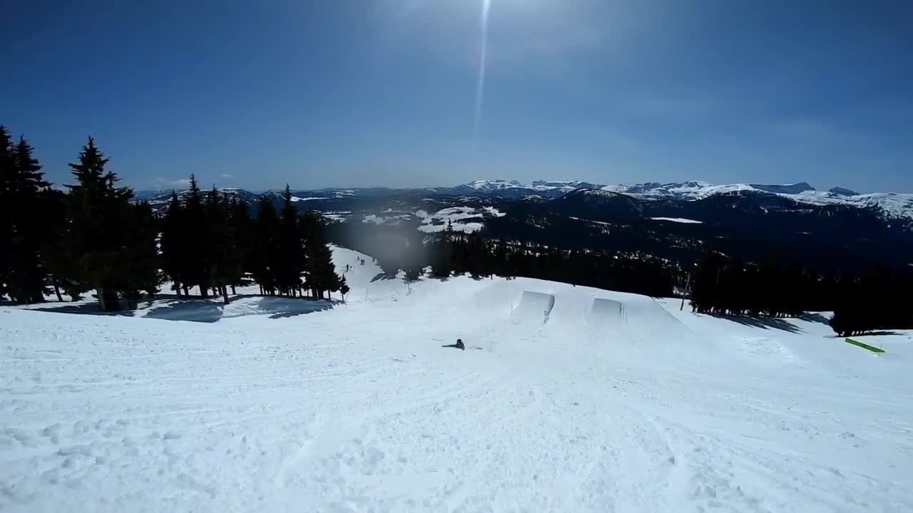 Snow Skier Fails Attempting a Double Backflip