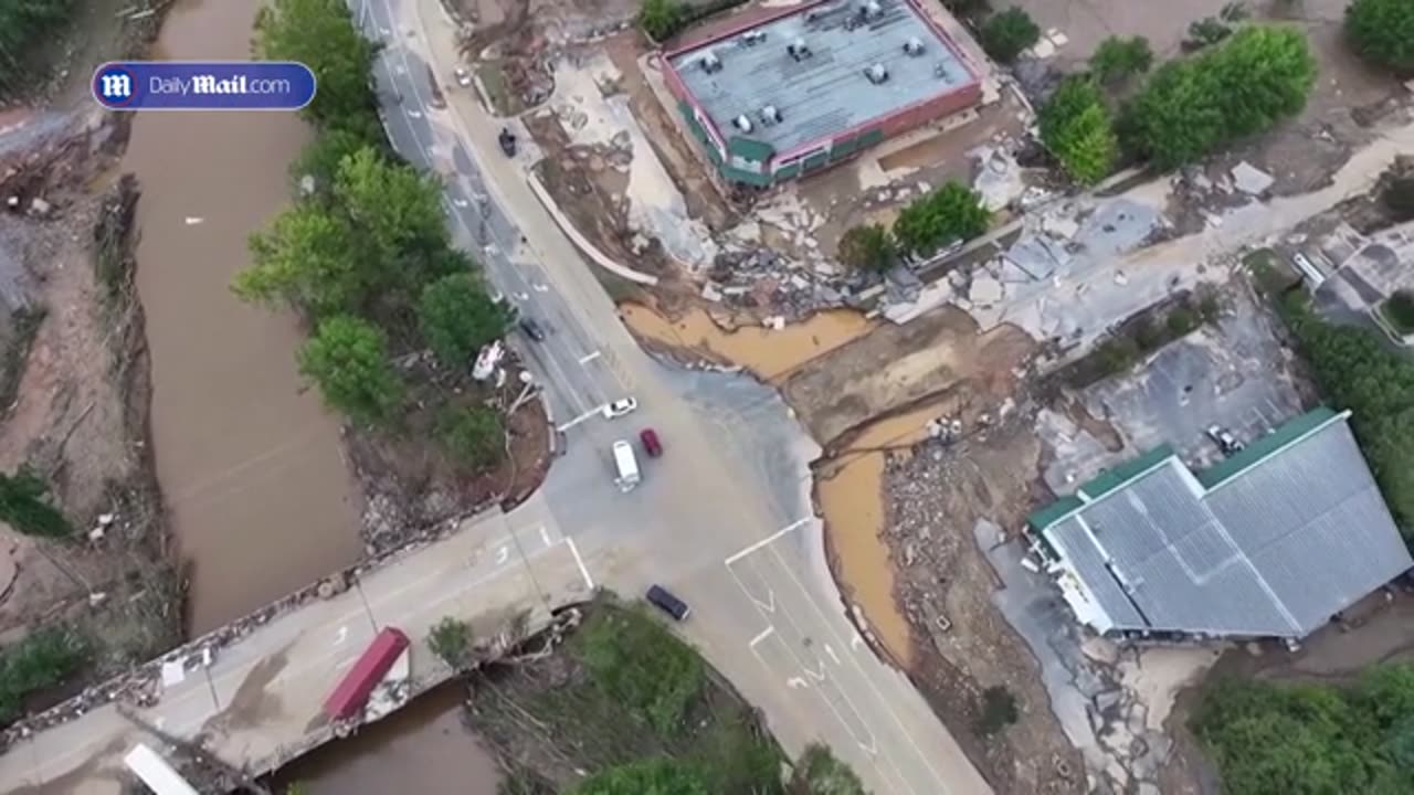 Drone captures widespread damage in NC from Hurricane Helene