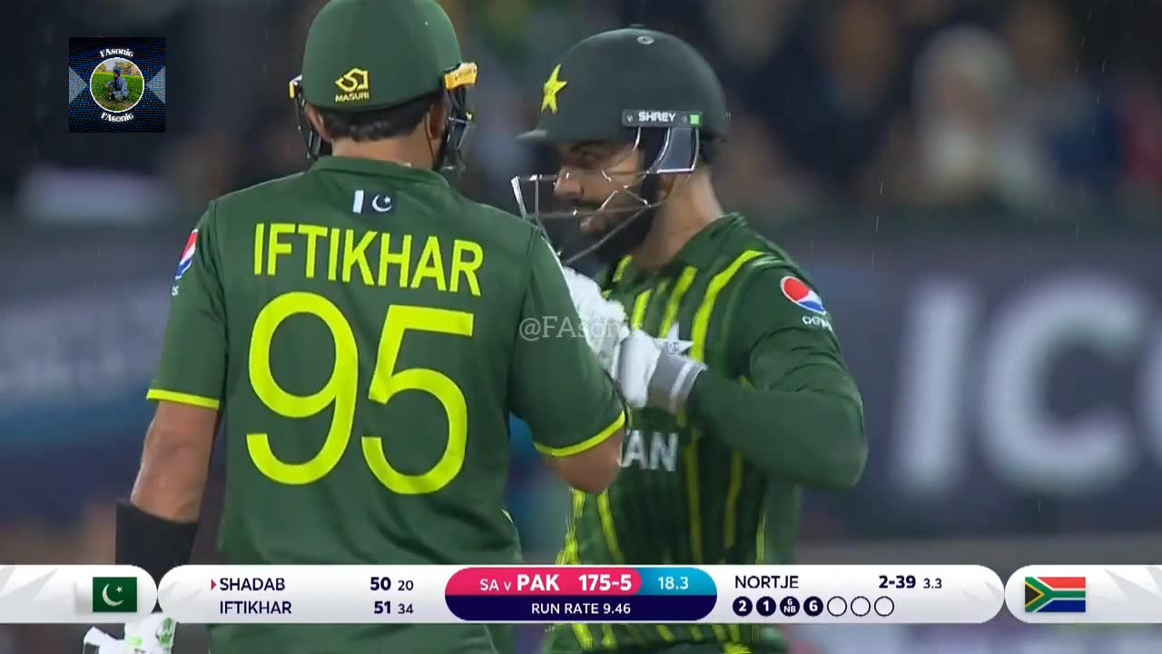 Shadab Khan's Beautiful Knock Against South Africa In T20 World Cup 2022 || FAsonic525