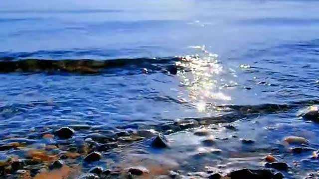 The water is clear, the sky is blue