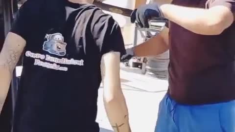 Car repairman oiled the car