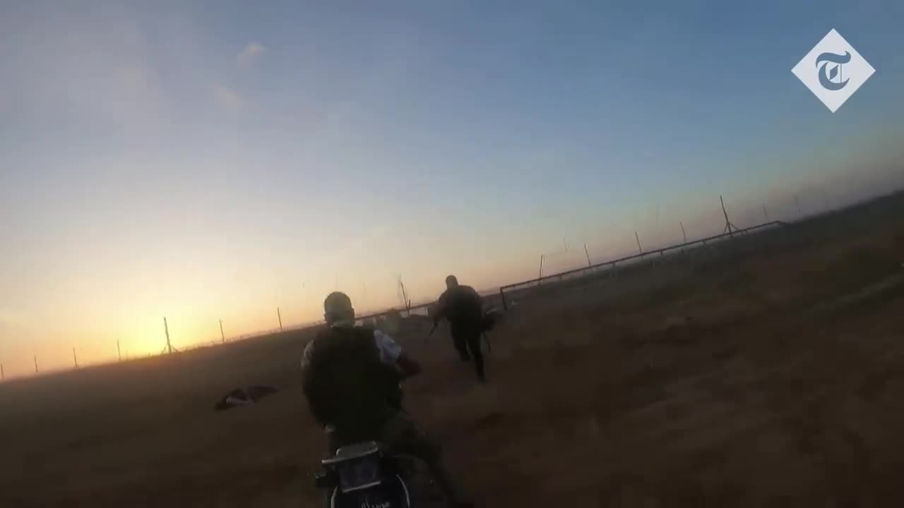 Newly released footage shows moment Hamas stormed through border of Gaza into Israel