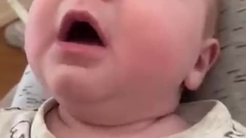 Cute baby sneeze