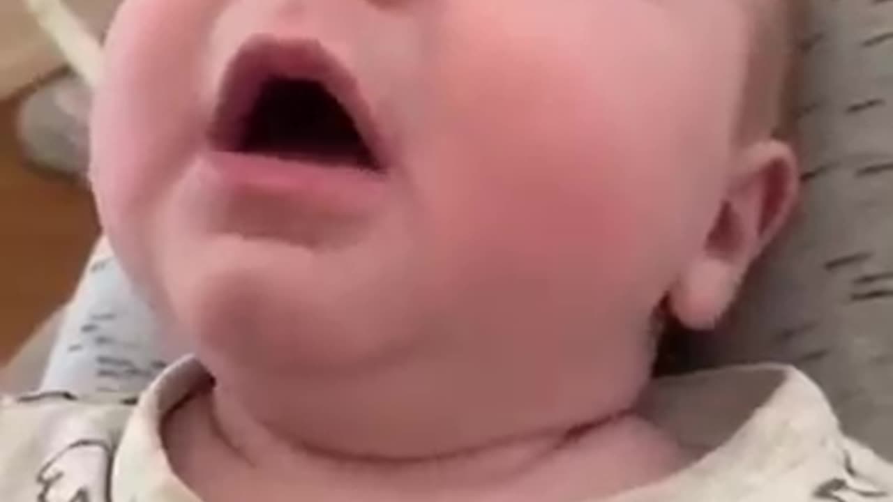 Cute baby sneeze