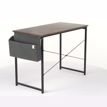 MoNiBloom Home Office Gaming Desk, 32 Inches Computer Study Table with A Storage Bag, Rustic Brown