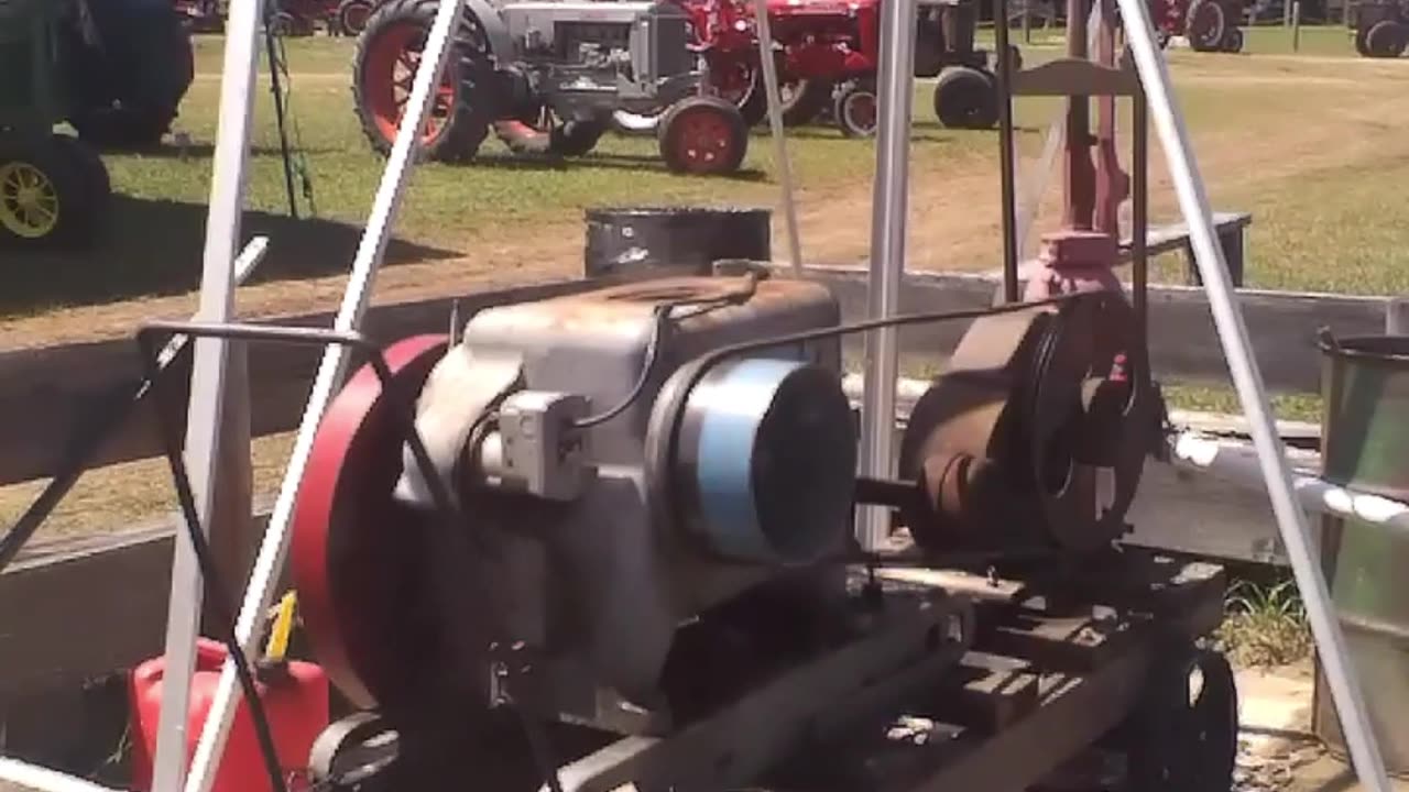 Old Hit & Miss Engine Powering Well Pump