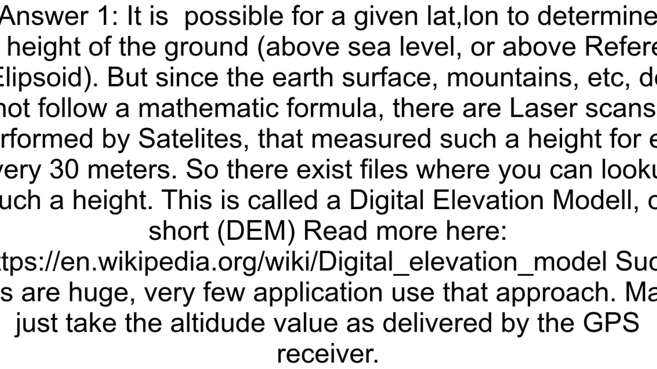 How to calculate Altitude using GPS latitude and longitude