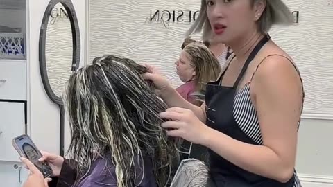 Her mom didn't like the skunk hair