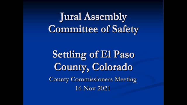 El Paso County Committee of Safety - County Commissioners 16 Nov 2021