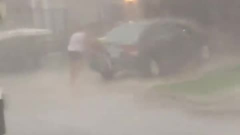 Catching your neighbor wash their car during the hurricane