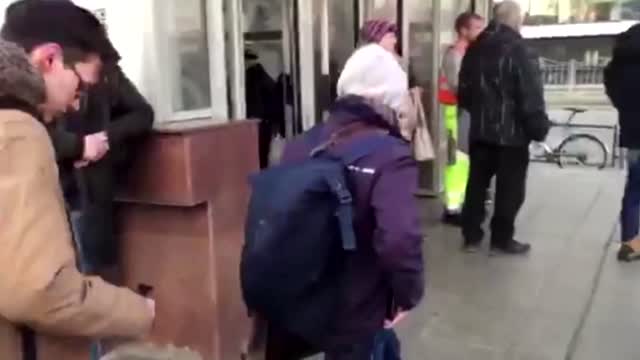 Ukrainians shelter in subway, expecting air strikes