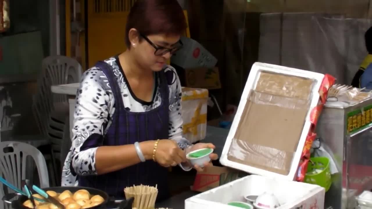 Hong Kong Street Food. Chinese Pudding and Fish Balls