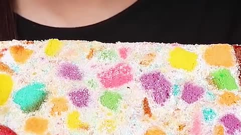 Rainbow Cheese Cake, Crepe Cake, Cube Jelly #zoeyasmr #zoeymukbang #bigbites #mukbang #asmr #food #먹