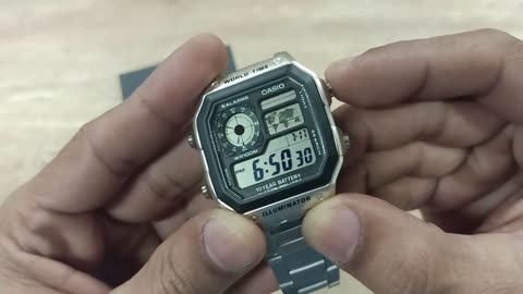 Casio AE-1200WHD-1AV World Time Series Square Shape Wrist Watch | James Bond Style Wrist Watch