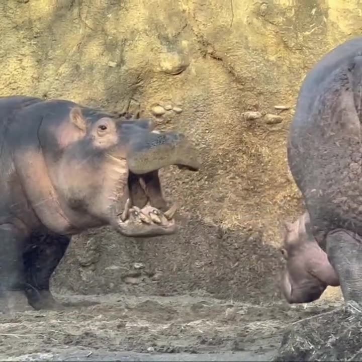 Baby hippo Fritz plays with big sister Fiona at Cincinnati zoo