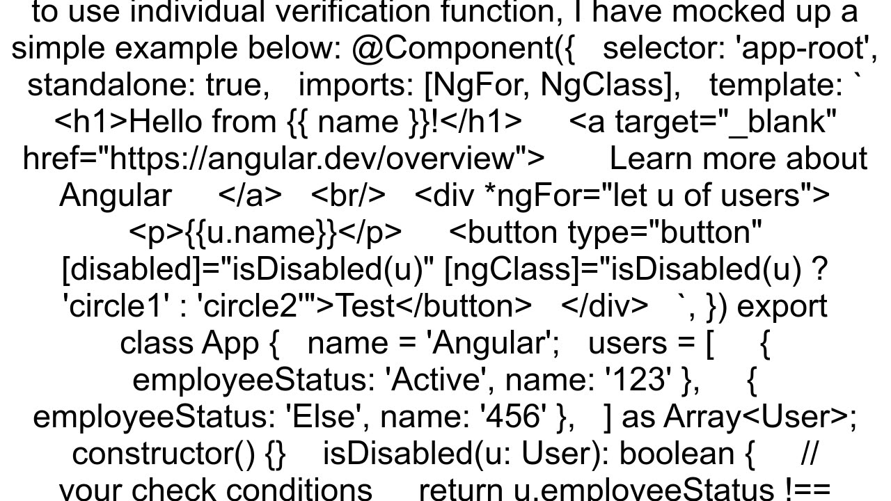 disabled property not working in angular for button
