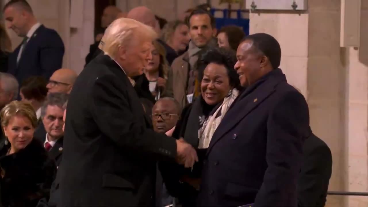 Pres. Trump is welcomed by world leaders & heads of state at Notre Dame Cathedral