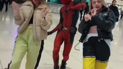 Hot girls dance with Deadpool