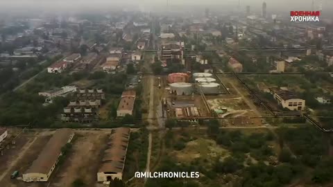 Ukraine War - Industrial area of ​​the Azot plant in Severodonetsk (Aerial view).