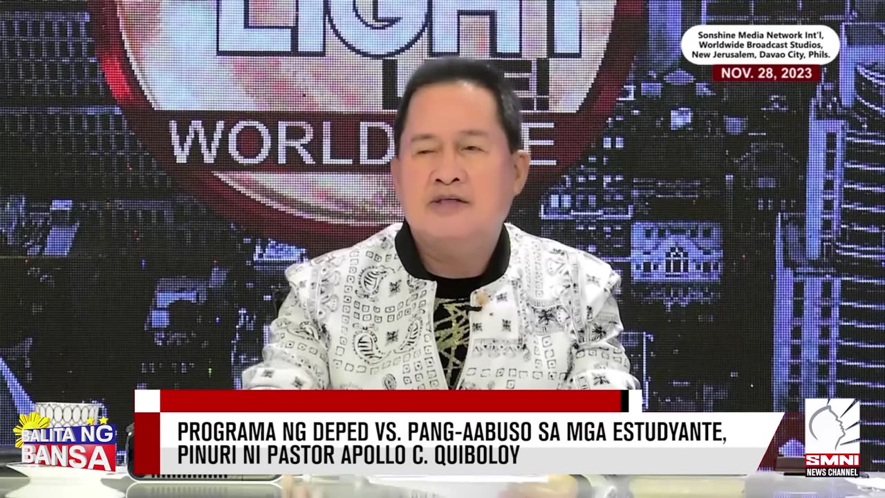 Programa ng DepEd vs. pang-aabuso sa mga estudyante, pinuri ni Pastor Apollo C. Quiboloy