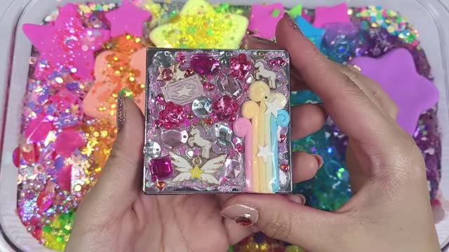 [Mixing slime]"Neon Rainbow" Makeup, clay and Random into slime, #Satisfying #ASMR #pipingbags