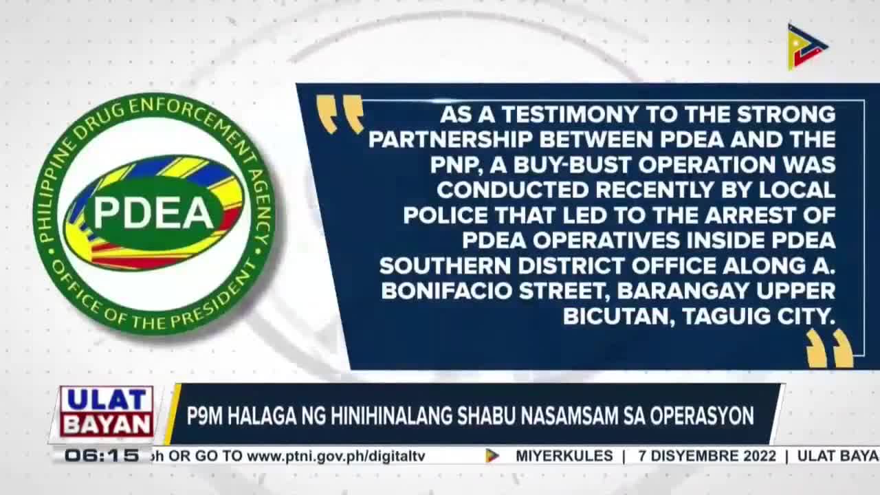 Hepe at tauhan ng PDEA Southern District Office sa Taguig, huli sa buy-bust operation