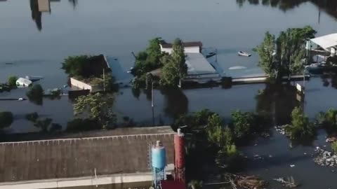 Sky View Update of Flooded Ukrainian Controlled Kherson