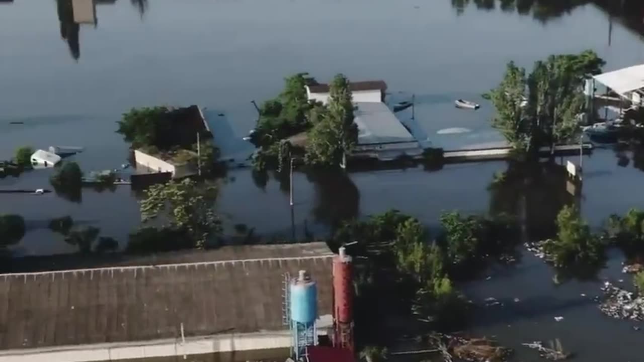 Sky View Update of Flooded Ukrainian Controlled Kherson