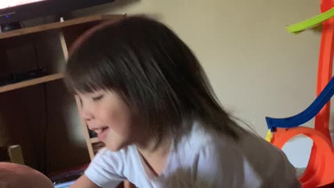 Sweet Sister Makes Baby Sister Laugh