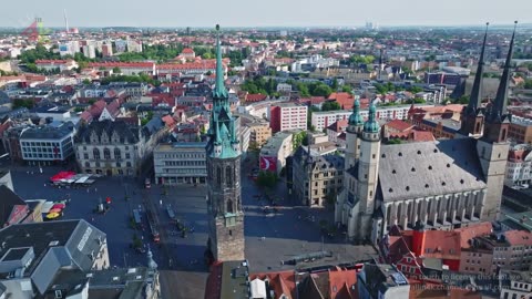 Halle ( Saale) , Germany 🇩🇪 - 4K Drone Footage (With Subtitles)