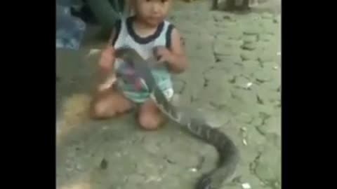 Child playing wd snake