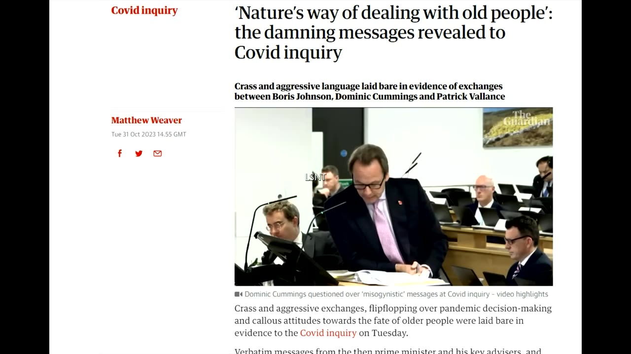 PT1: THE UK COVID INQUIRIES - NATURES WAY OF DEALING WITH OLD PEOPLE "