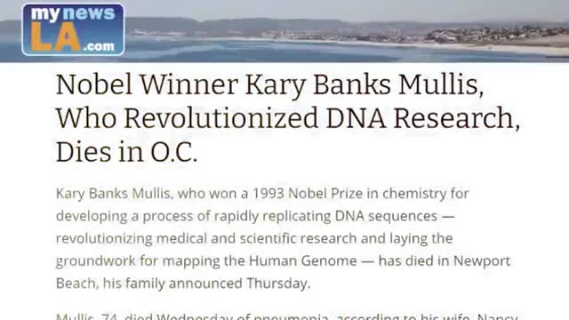 FAUCI CRITIC Dr. K Mullis, Inventor PCR test, died 3 months before C-19